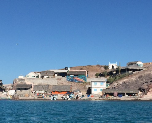 The fishing village on Isla Coyote